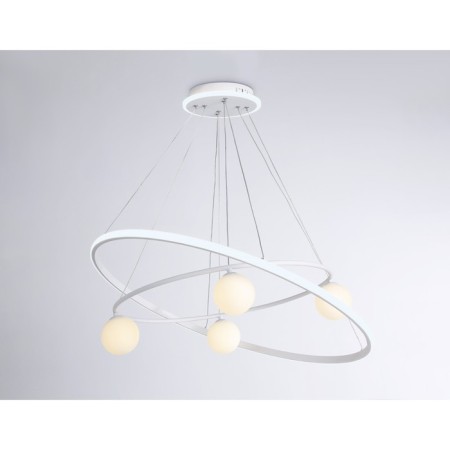 LED LED suspension with a change of lamp and with the control panel Ambrella Light, Linetech, FL66326, G9, 92 W, 6900LUM, 3000-6400K, white, white matte-3