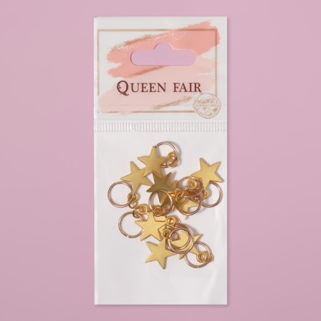 Hair piercing "Star", 2.8 × 1.3 cm, 10 pcs, golden color-5