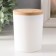 Bank for candles glass with a white matte lid 220 ml 7x7x8.4 cm