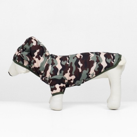 Dog Jacket "Fighter" with a hood, size XS (DS 20, OG 28 cm), camouflage-3