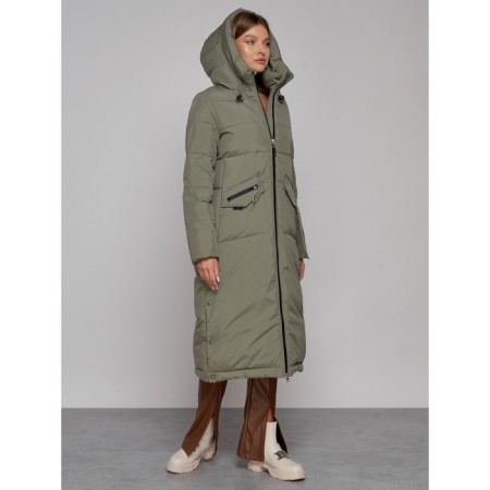 Coat insulated winter female, size 42, green color-5