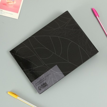 Photo album 25 sheets (corners+rings) "Leaves on black" gold 19x27x3 cm-9