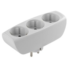 Sch-3E-W-3 electric era branch of 3 sockets with grounding with curtains 16a white