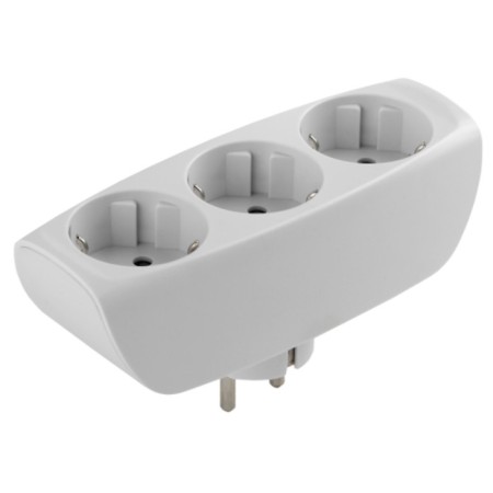 Sch-3E-W-3 electric era branch of 3 sockets with grounding with curtains 16a white