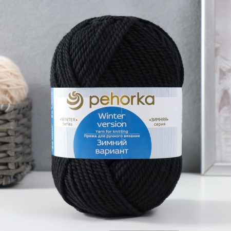 Yarn "Winter option" 95% implements, 5% acrylic volume 100m/100g (02-black)