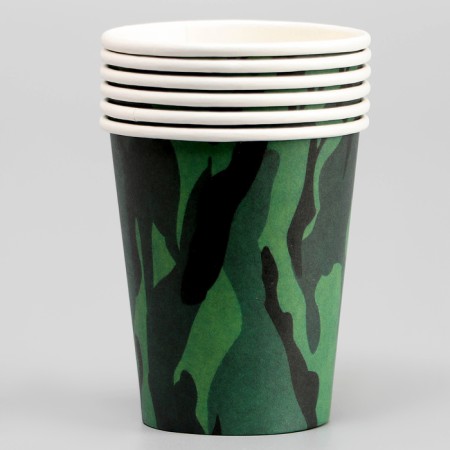 Paper glasses "Camouflage", 6 pcs.-1
