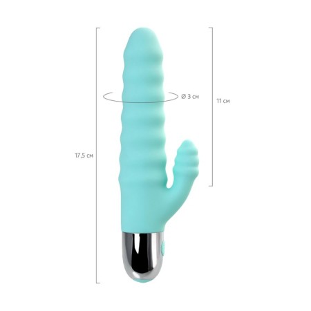 A relief vibrator with clitoral stimulation Flovetta Flax, silicone, mint, 17.5 cm-13