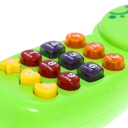 Musical phone "Favorite animals", sound, light, green color-3