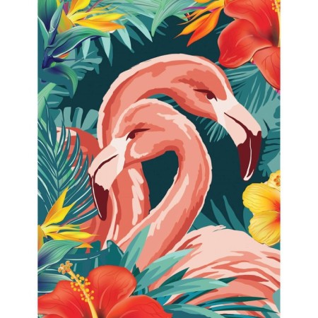 Diamond mosaic with a partial filling on Flamingo canvas, 15 x 21 cm-1