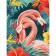 Diamond mosaic with a partial filling on Flamingo canvas, 15 x 21 cm