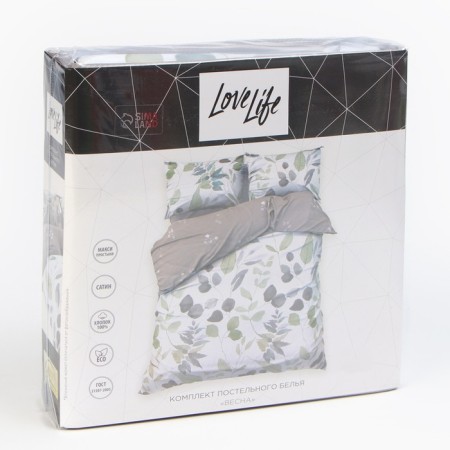 Lovelife 2PP Spring bedding, 175x215cm, 200x225cm, 50x70cm-2pcs, 100%cotton, satin, 125g/m-6