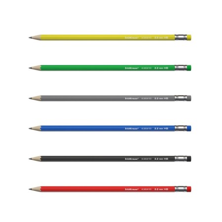 Chernographic pencil with Erichkrause Academy, NV, Griffel D = 2.2 mm, wood, hexagonal in a box, mix-6