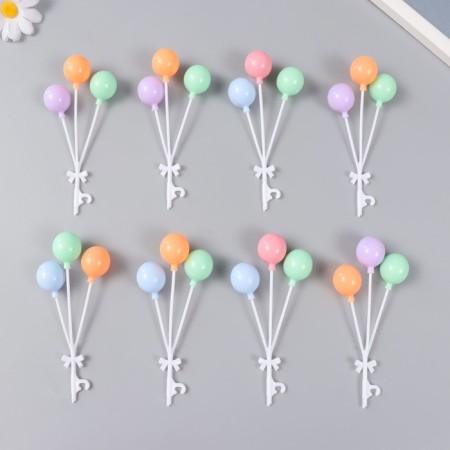 Decor for creativity plastic "Bound of balloons" 3 pcs 12.5 cm