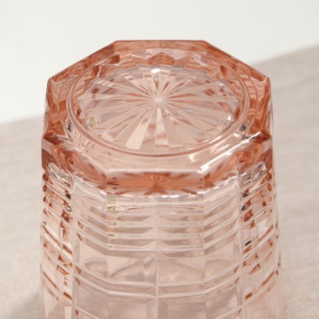 Low glass glass "Dallas", 300 ml, pink color-5