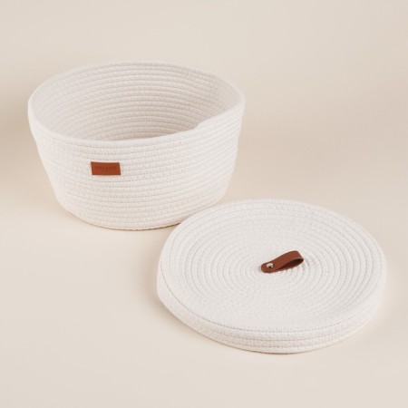 Basket for storage branded handmade shade “Bell”, 25 × 25 × 13.5 cm, small, white color-2