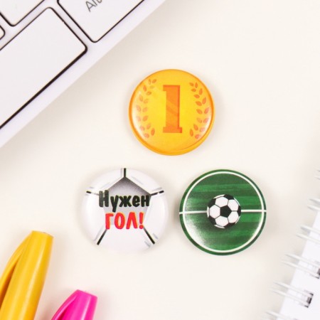 Icons sunset set 3 pcs d = 25 mm "football" 7x7 cm-2