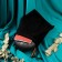 Musical instrument glucophone, black, 8 petals, 15 x 9 cm