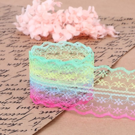 Capricon lace "Rainbow Light", 50 mm × 10 ± 1 m, color colorful №2