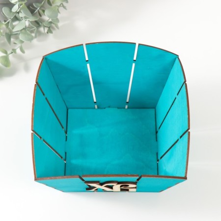 Easter basket Easter "XV" 19x19x12 cm. Azure-4