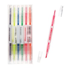 A set of markers of textbooks 6 pieces, 6 colors are bilateral, fluorescent colors