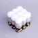 Figure Aromatic candle with a whip "Babble Cube", 6 cm, white-black, skin and cookies