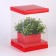 Box for flowers with a vase and PVC windows are folding, 16 x 23 x 16 cm, plain, red