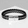 Bracelet unisex "power" interweaving, black color with silver, 21.5 cm