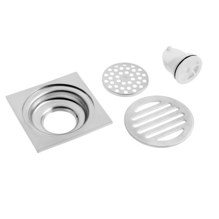 Zein gap, 100x100 mm, vertical, with a grid for hair delay, stainless steel, chrome-3