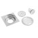 Zein gap, 100x100 mm, vertical, with a grid for hair delay, stainless steel, chrome