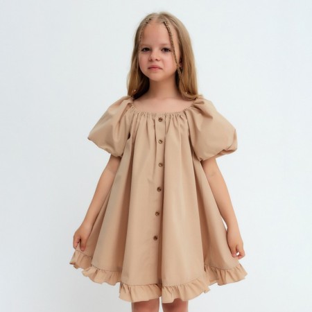 Платье для девочки KAFTAN "Cute", размер 34 (122-128), цвет бежевый-1