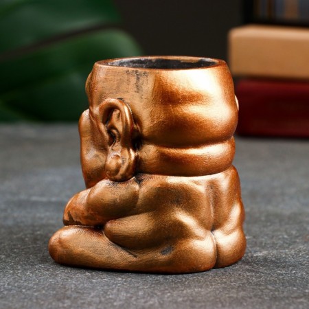 Figure Kashpo "Buddha" bronze, 8x8x7cm-2