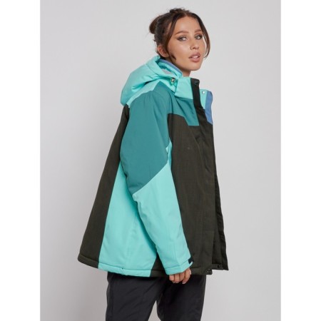 Ski jacket female winter, size 60, turquoise color-9