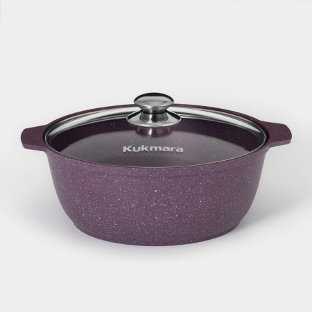 Trendy Style, 4 L, D = 28 cm, glass cover, anti -stick coating, purple color