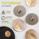 A set of buttons on the leg, d = 25 mm, 5 pcs, beige/cream/gold color