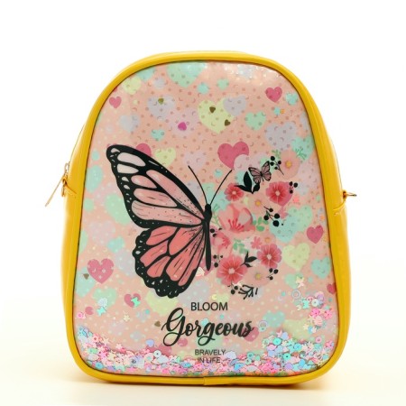 Children's backpack 20*9*22.5, lightning departure, butterfly, yellow-3