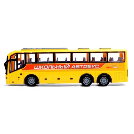 Radio -controlled bus "School", a scale of 1:30, works from batteries, yellow color-1