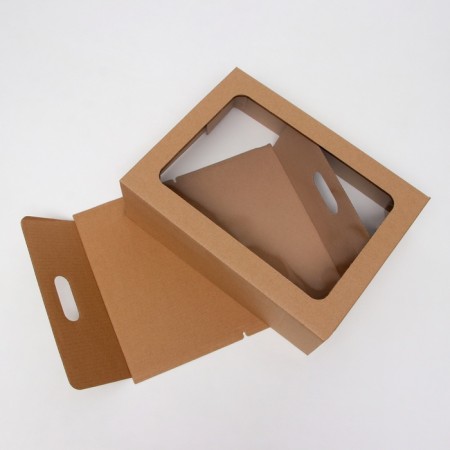 Box for a cake with a window, craft, 30 x 40 x 12 cm-4