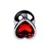 Anal plug with the Toyfa Metal rhinestone, silver, ruby, 7 cm, d = 2.7 cm