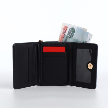Women's wallet on the button, blue color-5