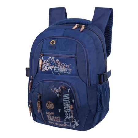 Youth backpack 40 x 28 x 14 cm, ergonomic back, Monkking, W201 Blue-3