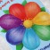 Congratulatory card "Flower-seven-color", 13 x 19.5 cm