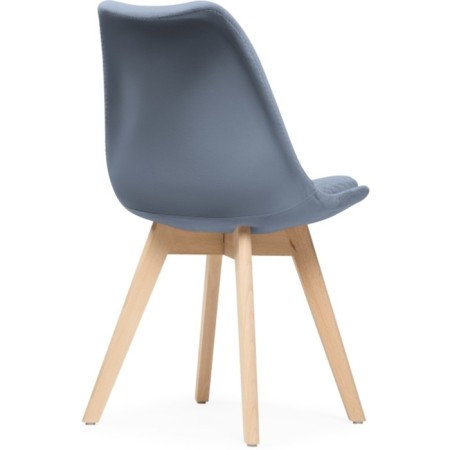 Wooden stool Bonuss array of beech/velor, natural/blue 50x56x82 cm-3