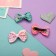 Hair clip "Bow" heart holography, 6 cm, mix