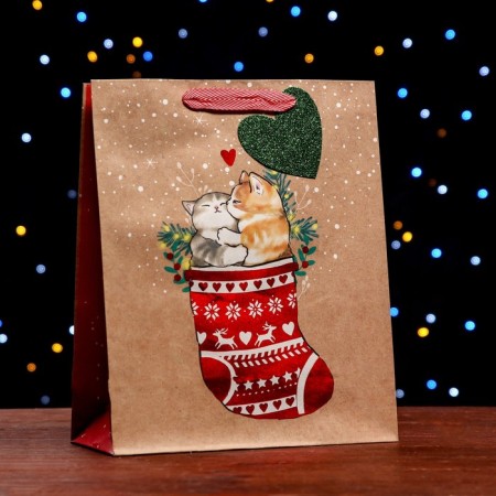 Gift package "Cats in the sock" 26 x 32 x 12 cm