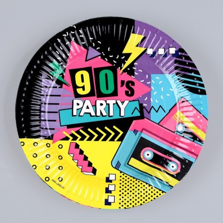 Set of paper dishes disposable 90 »: 6 plates, 6 glasses, game-4