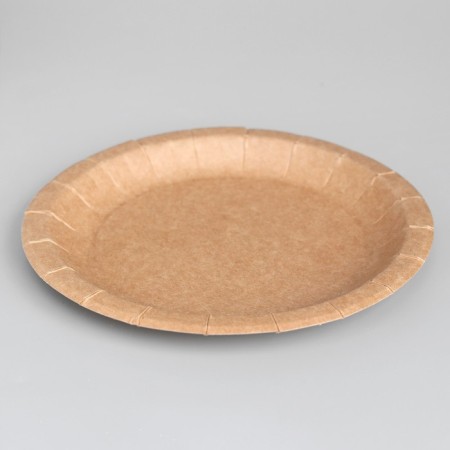 Disposable plate "craft" with board, cardboard, 18 cm