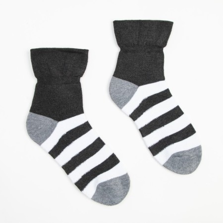 Women's terry socks "stripes", gray color, size 23-25-1