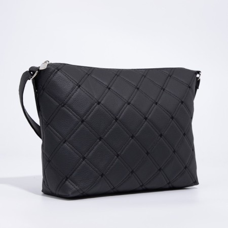 Bag Cross-Bodi with a zipper, black color-2