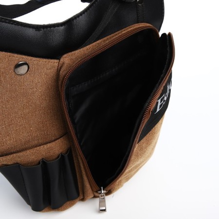 Lightning waist bag, 3 outer pockets, hook on the thigh, brown color-8