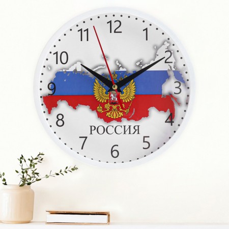 Watch Wall Interior "Russia", D-20 cm, silent, white-3